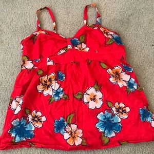 Red Floral Cute Tank Top